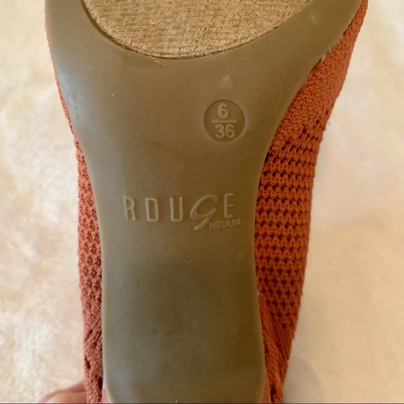 Rouge Helium open toe burnt orange knit booties 6 - Picture 6 of 6